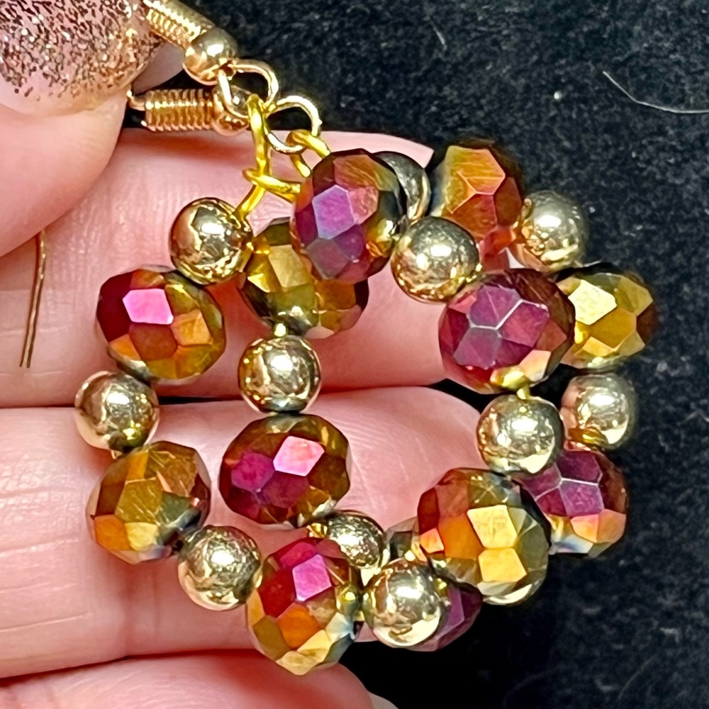 Pretty crystal Swarovski hoop earrings with gold